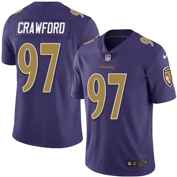 Nike Aaron Crawford Men's Limited Baltimore Ravens Purple Team Color Vapor Untouchable Jersey
