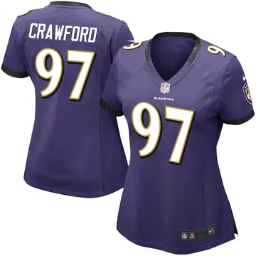 Nike Aaron Crawford Women's Limited Baltimore Ravens Purple Team Color Vapor Untouchable Jersey