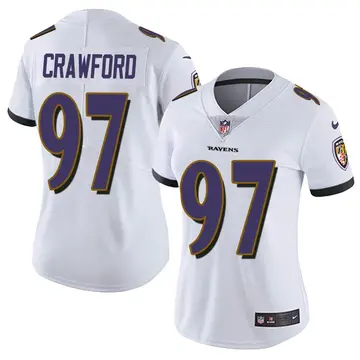 Nike Aaron Crawford Women's Limited Baltimore Ravens White Vapor Untouchable Jersey