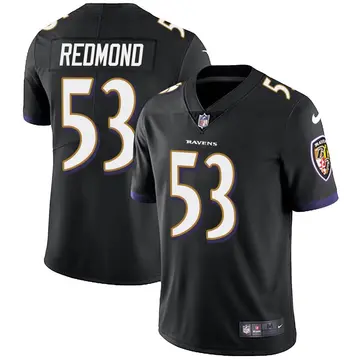Nike Adam Redmond Men's Limited Baltimore Ravens Black Alternate Vapor Untouchable Jersey