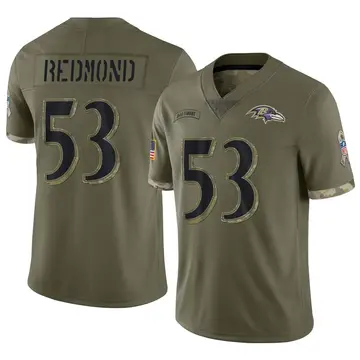 Nike Adam Redmond Men's Limited Baltimore Ravens Olive 2022 Salute To Service Jersey