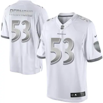 Nike Adam Redmond Men's Limited Baltimore Ravens White Platinum Jersey