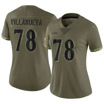 Nike Alejandro Villanueva Women's Limited Baltimore Ravens Olive 2022 Salute To Service Jersey