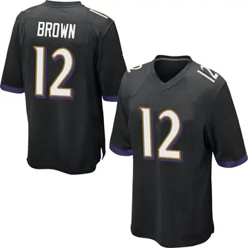 Nike Anthony Brown Men's Game Baltimore Ravens Black Jersey