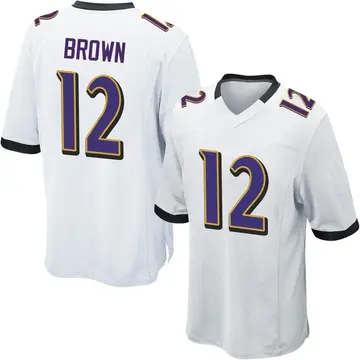 Nike Anthony Brown Men's Game Baltimore Ravens White Jersey