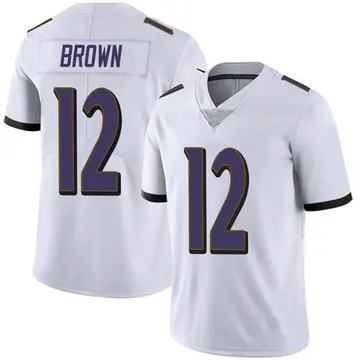 Nike Anthony Brown Men's Limited Baltimore Ravens White Vapor Untouchable Jersey