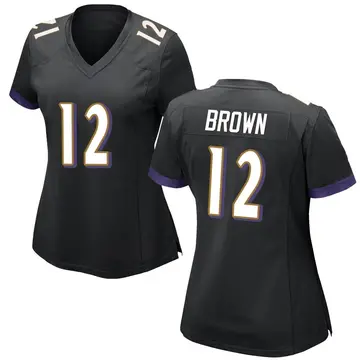 Nike Anthony Brown Women's Game Baltimore Ravens Black Jersey