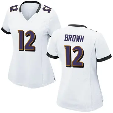Nike Anthony Brown Women's Game Baltimore Ravens White Jersey