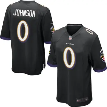 Nike Aron Johnson Men's Game Baltimore Ravens Black Jersey