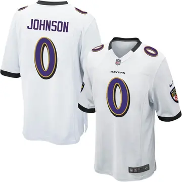 Nike Aron Johnson Men's Game Baltimore Ravens White Jersey