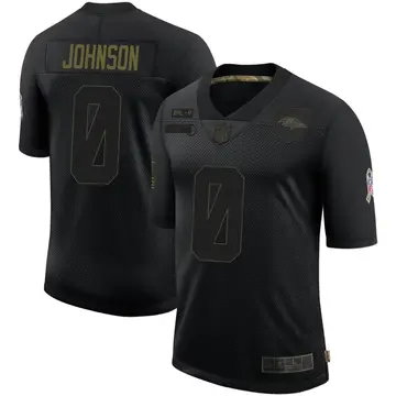 Nike Aron Johnson Men's Limited Baltimore Ravens Black 2020 Salute To Service Jersey
