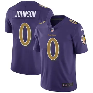 Nike Aron Johnson Men's Limited Baltimore Ravens Purple Color Rush Vapor Untouchable Jersey