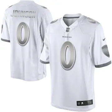 Nike Aron Johnson Men's Limited Baltimore Ravens White Platinum Jersey
