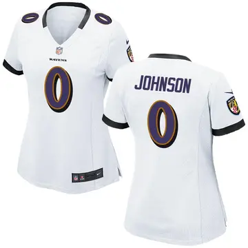 Nike Aron Johnson Women's Game Baltimore Ravens White Jersey