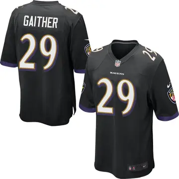 Nike Bailey Gaither Men's Game Baltimore Ravens Black Jersey