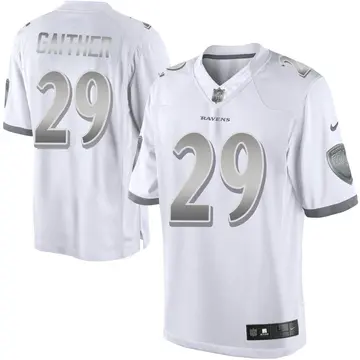 Nike Bailey Gaither Men's Limited Baltimore Ravens White Platinum Jersey