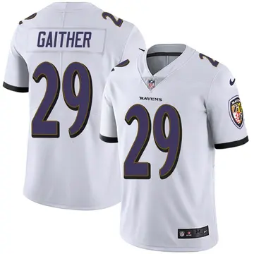Nike Bailey Gaither Men's Limited Baltimore Ravens White Vapor Untouchable Jersey