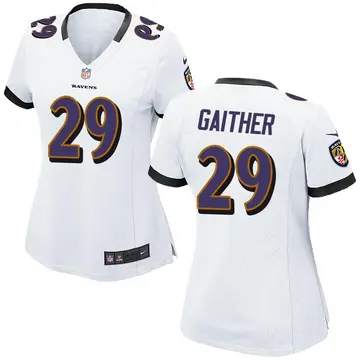 Nike Bailey Gaither Women's Game Baltimore Ravens White Jersey