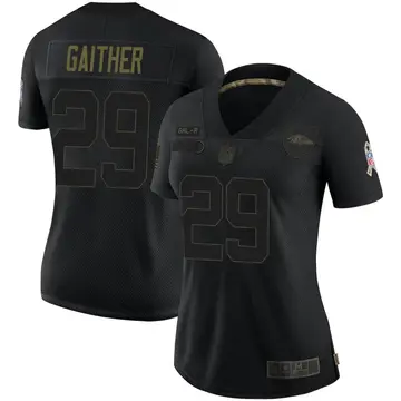 Nike Bailey Gaither Women's Limited Baltimore Ravens Black 2020 Salute To Service Jersey