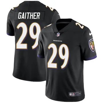 Nike Bailey Gaither Youth Limited Baltimore Ravens Black Alternate Vapor Untouchable Jersey