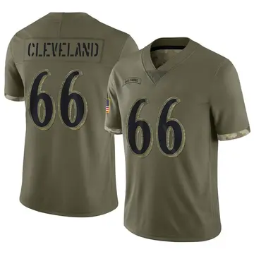 Nike Ben Cleveland Men's Limited Baltimore Ravens Olive 2022 Salute To Service Jersey