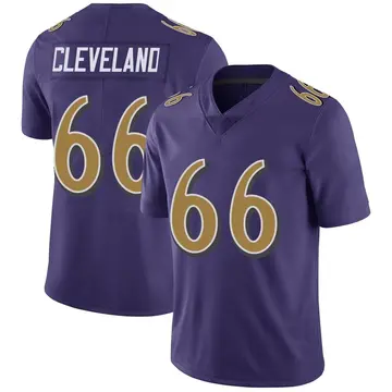 Nike Ben Cleveland Men's Limited Baltimore Ravens Purple Color Rush Vapor Untouchable Jersey