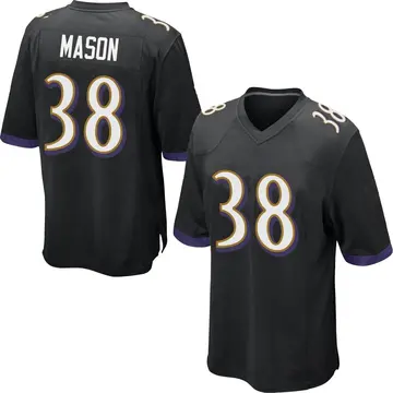 Nike Ben Mason Men's Game Baltimore Ravens Black Jersey