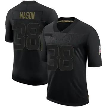 Nike Ben Mason Men's Limited Baltimore Ravens Black 2020 Salute To Service Jersey