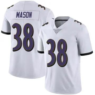 Nike Ben Mason Men's Limited Baltimore Ravens White Vapor Untouchable Jersey