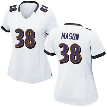 Nike Ben Mason Women's Game Baltimore Ravens White Jersey