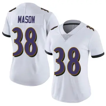 Nike Ben Mason Women's Limited Baltimore Ravens White Vapor Untouchable Jersey