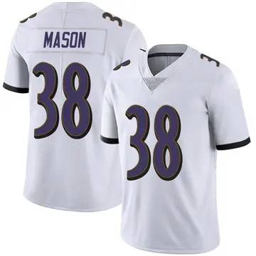 Nike Ben Mason Youth Limited Baltimore Ravens White Vapor Untouchable Jersey