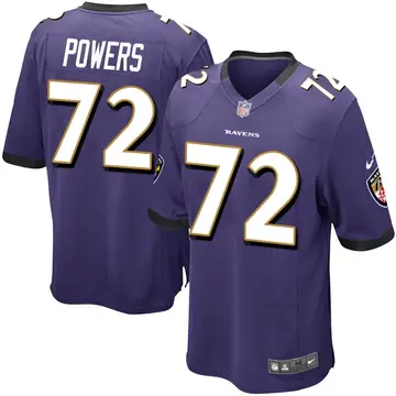 Nike Ben Powers Men's Game Baltimore Ravens Purple Team Color Jersey