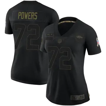 Nike Ben Powers Women's Limited Baltimore Ravens Black 2020 Salute To Service Jersey