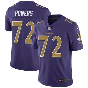 Nike Ben Powers Youth Limited Baltimore Ravens Purple Color Rush Vapor Untouchable Jersey