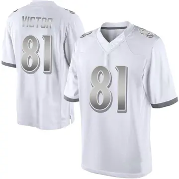 Nike Binjimen Victor Youth Limited Baltimore Ravens White Platinum Jersey