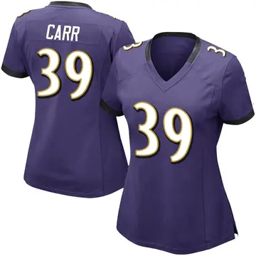 Nike Brandon Carr Women's Limited Baltimore Ravens Purple Team Color Vapor Untouchable Jersey