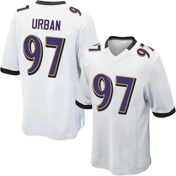 Nike Brent Urban Men's Game Baltimore Ravens White Jersey