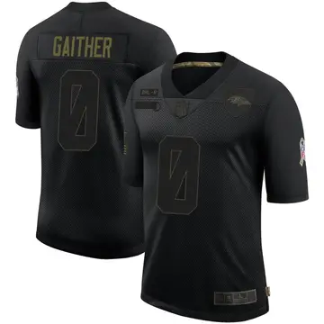 Nike Brian Gaither Men's Limited Baltimore Ravens Black 2020 Salute To Service Jersey