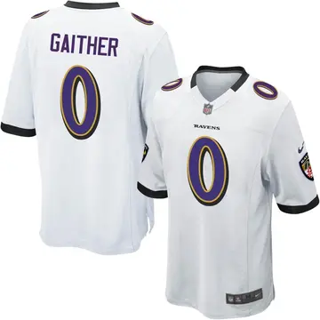 Nike Brian Gaither Youth Game Baltimore Ravens White Jersey