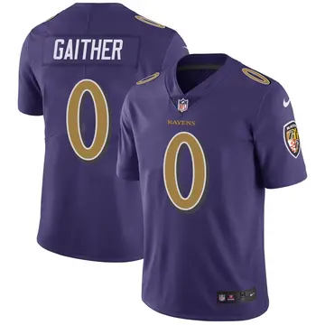 Nike Brian Gaither Youth Limited Baltimore Ravens Purple Color Rush Vapor Untouchable Jersey