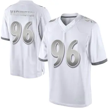 Nike Broderick Washington Men's Limited Baltimore Ravens White Platinum Jersey