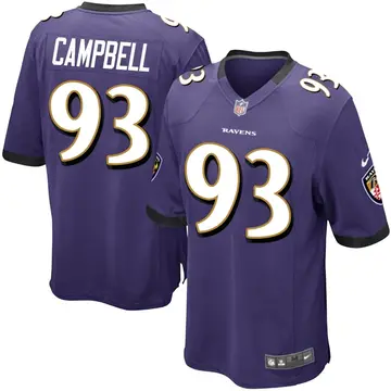Nike Calais Campbell Men's Game Baltimore Ravens Purple Team Color Jersey