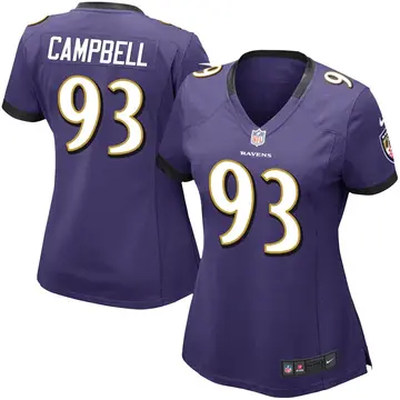 Nike Calais Campbell Women's Limited Baltimore Ravens Purple Team Color Vapor Untouchable Jersey