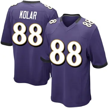 Nike Charlie Kolar Men's Game Baltimore Ravens Purple Team Color Jersey