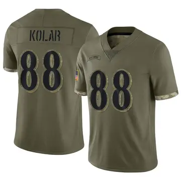 Nike Charlie Kolar Men's Limited Baltimore Ravens Olive 2022 Salute To Service Jersey