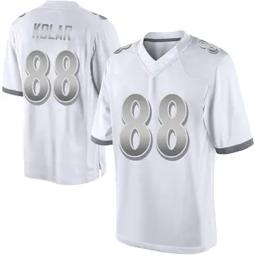 Nike Charlie Kolar Men's Limited Baltimore Ravens White Platinum Jersey