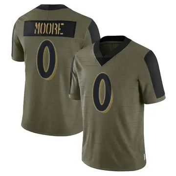 Nike Chris Moore Men's Limited Baltimore Ravens Olive 2021 Salute To Service Jersey
