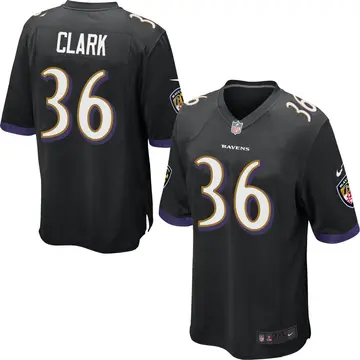 Nike Chuck Clark Men's Game Baltimore Ravens Black Jersey