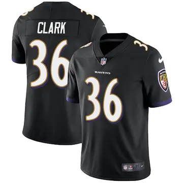 Nike Chuck Clark Men's Limited Baltimore Ravens Black Alternate Vapor Untouchable Jersey